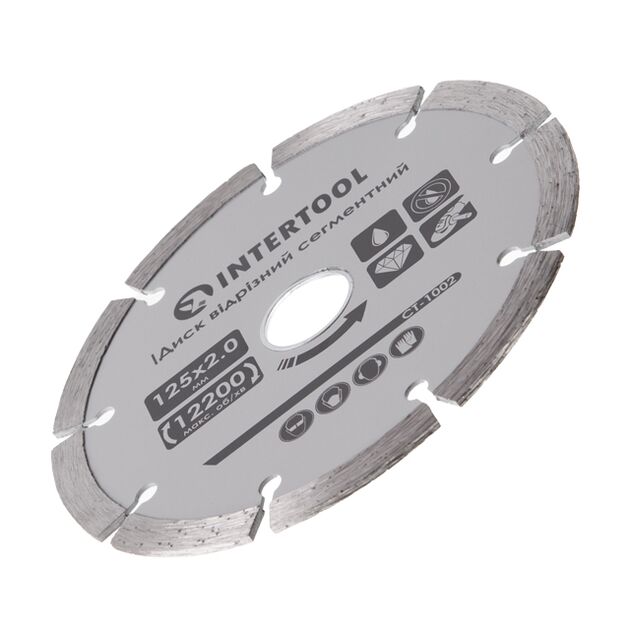 Диск отрезной сегментний алмазний, 125 мм, 16-18% INTERTOOL CT-1002, фото , зображення 3 | SNABZHENIE.com.ua