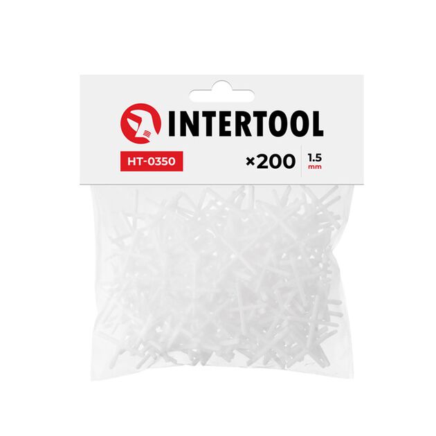Набор дистанционных крестиков для плитки 1,5 мм / 200 шт INTERTOOL HT-0350, фото  | SNABZHENIE.com.ua
