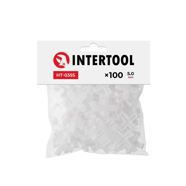 Набір дистанційних хрестиків для плитки 5,0 мм / 100 шт INTERTOOL HT-0355, фото  | SNABZHENIE.com.ua