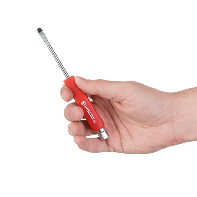 Отвертка ударная SL5x75 мм Cr-V INTERTOOL HT-0481, фото , изображение 3 | SNABZHENIE.com.ua