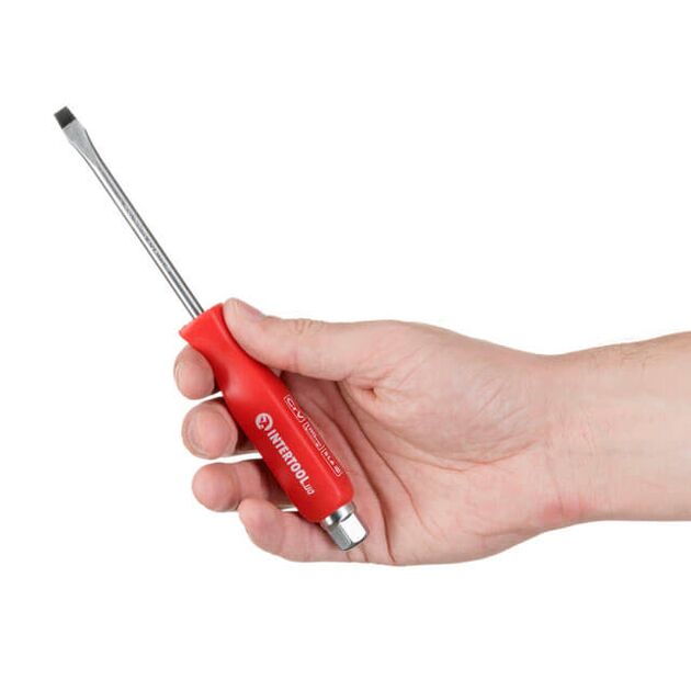 Ударная отвертка SL6x100 мм, Cr-V INTERTOOL HT-0482, фото , изображение 3 | SNABZHENIE.com.ua