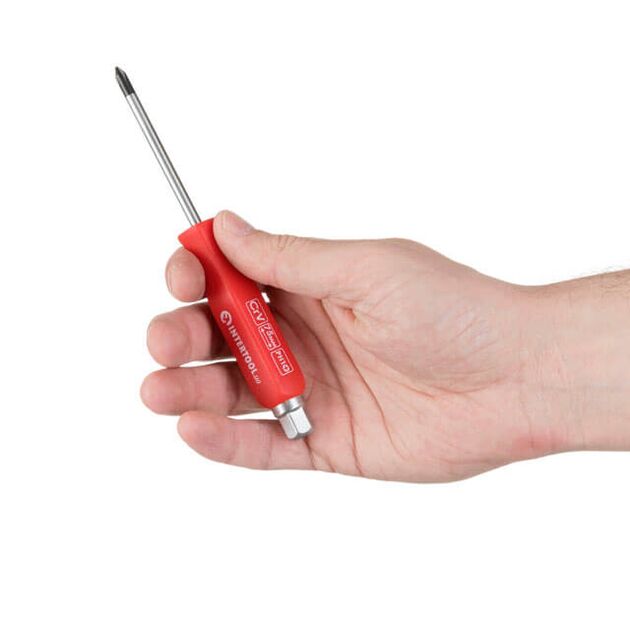 Ударная отвертка PH1x75 мм, Cr-V INTERTOOL HT-0486, фото , изображение 3 | SNABZHENIE.com.ua