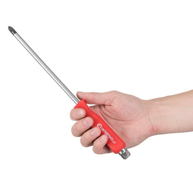 Отвертка ударна PH4x200 мм, Cr-V INTERTOOL HT-0490, фото , зображення 3 | SNABZHENIE.com.ua