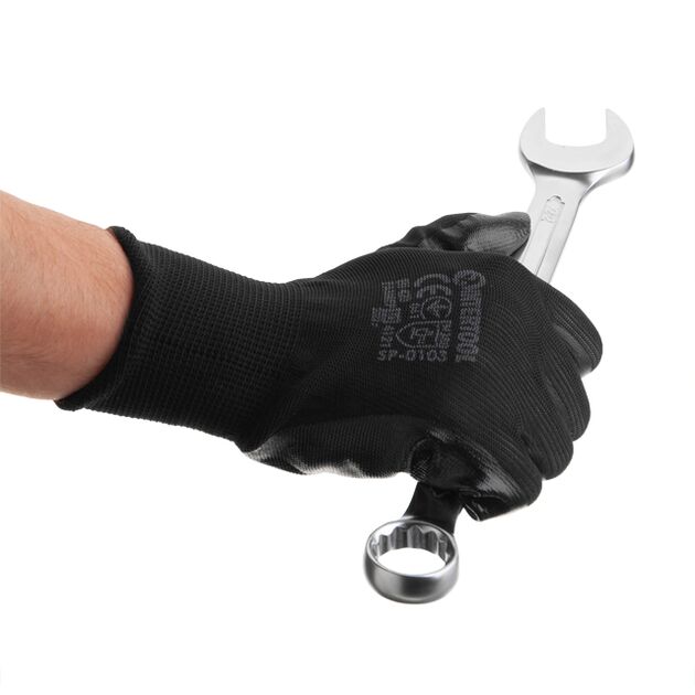 Перчатка трикотажная х/б 9, серая INTERTOOL SP-0103, фото , изображение 2 | SNABZHENIE.com.ua