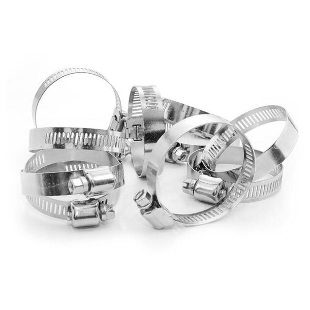 Хомут стальний оцинкований 12,7 мм D 33-57 мм (упаковка 10 шт) INTERTOOL TC-0133, фото , зображення 2 | SNABZHENIE.com.ua