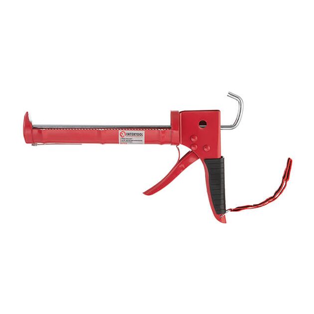 Пістолет для видавлювання силікону 225 мм з обрезиненою рукояткою INTERTOOL HT-0023, фото , зображення 3 | SNABZHENIE.com.ua