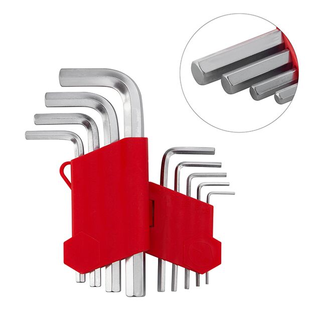 Набор Г-образных шестигранных ключей 9 шт., 1,5-10 мм, Cr-V INTERTOOL HT-0601, фото  | SNABZHENIE.com.ua