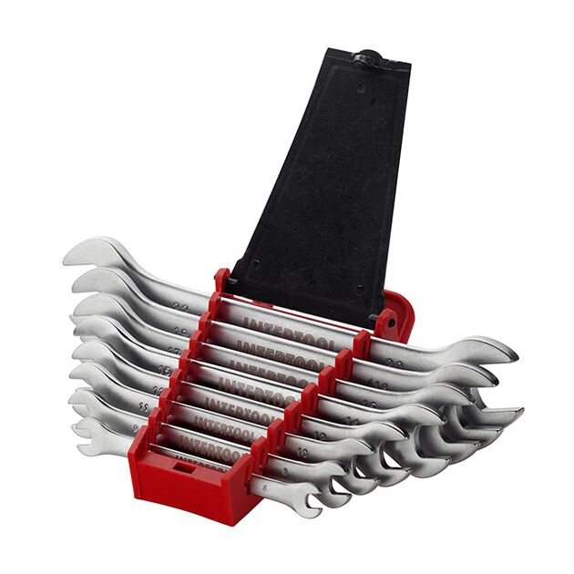 Набор рожковых ключей 8 шт, 6-22 мм Cr-V INTERTOOL HT-1002, фото , изображение 2 | SNABZHENIE.com.ua