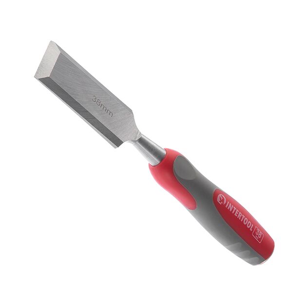 Стамеска 38 мм, Cr-V, двокомпонентна рукоятка INTERTOOL HT-3538, фото  | SNABZHENIE.com.ua