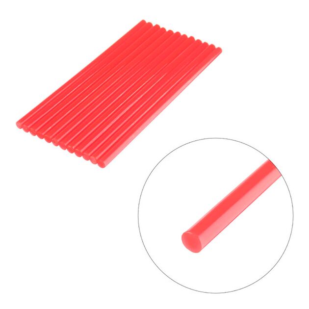 Комплект клеевых стержней красных 7.4мм*200мм, 12шт. INTERTOOL RT-1044, фото , изображение 3 | SNABZHENIE.com.ua