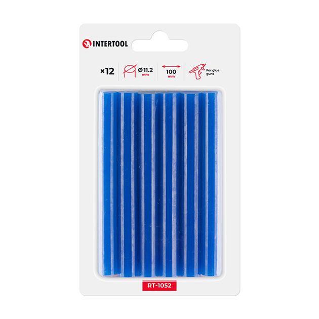 Комплект голубих клеєвих стержнів 11.2мм*100мм, 12шт. INTERTOOL RT-1052, фото  | SNABZHENIE.com.ua