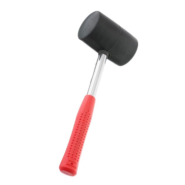 Киянка резиновая 680 г, 80 мм, черная, металлическая ручка INTERTOOL, фото , изображение 2 | SNABZHENIE.com.ua