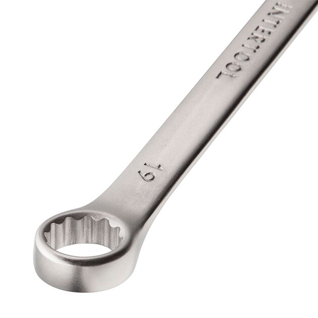 Ключ комбинированный 19 мм Cr-V INTERTOOL HT-1219, фото , изображение 3 | SNABZHENIE.com.ua