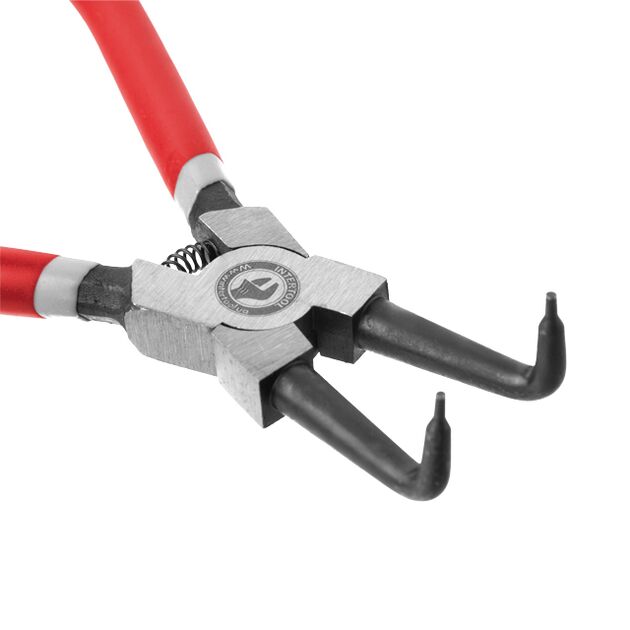 Щипцы изогнутые для снятия стопорных колец 180 мм INTERTOOL HT-7012, фото , изображение 2 | SNABZHENIE.com.ua