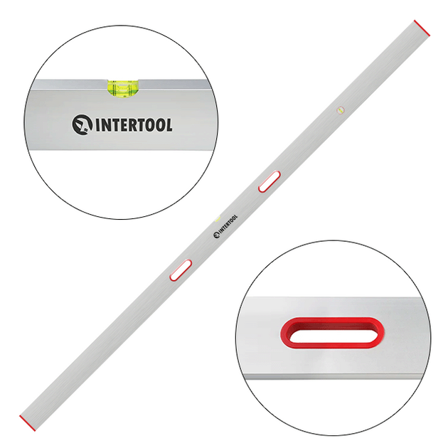 Правило-уровень 250 см, 2 капсули, вертикальний і горизонтальний з ручками INTERTOOL MT-2125, фото  | SNABZHENIE.com.ua
