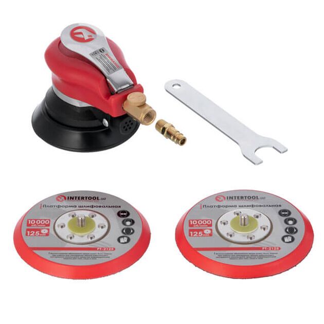 Пневматическая эксцентриковая шлифмашина 125 мм INTERTOOL PT-1006, фото  | SNABZHENIE.com.ua