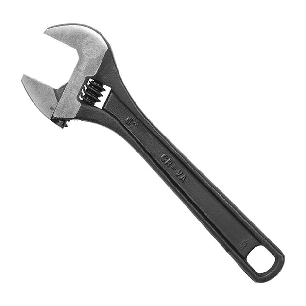 Ключ разводной 150 мм, Cr-V, черный, фосфатированный, INTERTOOL, фото  | SNABZHENIE.com.ua