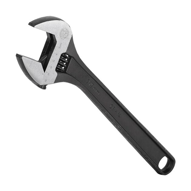 Ключ разводной 380 мм Cr-V, черный, фосфатированный INTERTOOL, фото , изображение 2 | SNABZHENIE.com.ua