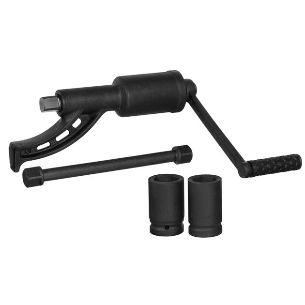 Ключ балонний роторний для вантажних автомобілів 310 мм, передаточне співвідношення 1:56, макс. крут. момент 5000 Нм, головки 32, 33 мм, пластиковий кейс INTERTOOL XT-0004, фото  | SNABZHENIE.com.ua