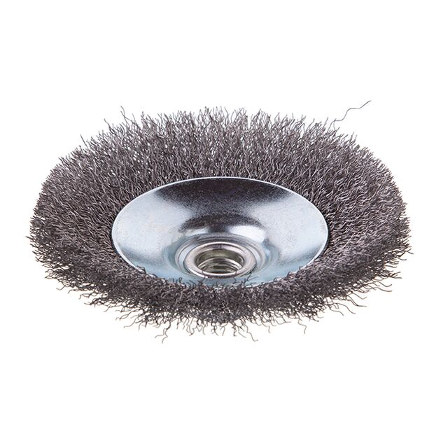 Щітка конусна Intertool 115 мм, для УШМ, М14 (BT-5115), фото , зображення 2 | SNABZHENIE.com.ua