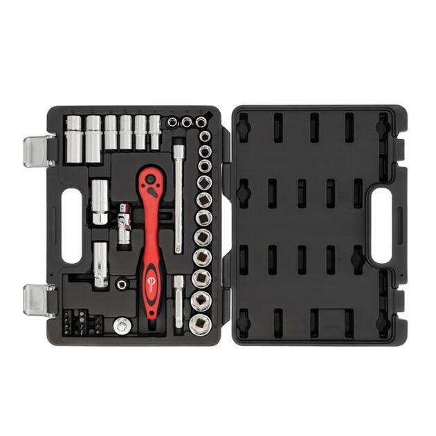 Набор инструментов профессиональный 39 ед. 3/8" Cr-V INTERTOOL ET-6039, фото , зображення 2 | SNABZHENIE.com.ua