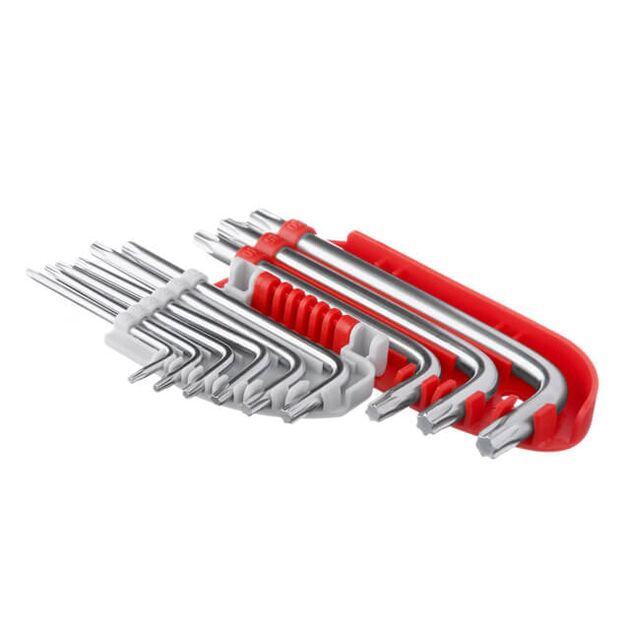 Набор Г-образных ключей TORX, 9шт., Т10-Т50, S2, PROF INTERTOOL HT-1821, фото , зображення 3 | SNABZHENIE.com.ua