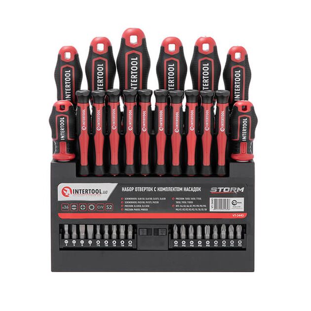 Набір отверток з комплектом насадок 36 ед., STORM INTERTOOL VT-3443, фото , зображення 2 | SNABZHENIE.com.ua
