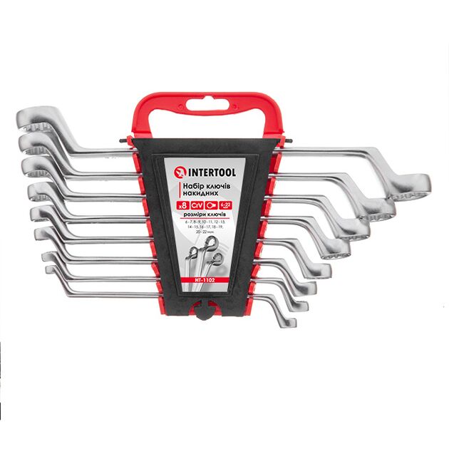 Ключи накидные 8 ед. 6-22 мм Cr-V INTERTOOL HT-1102, фото  | SNABZHENIE.com.ua
