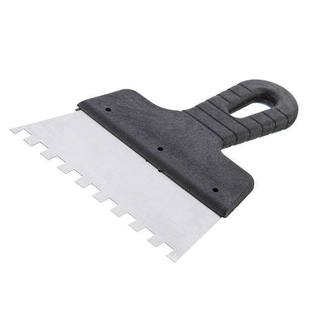 Шпатель нержавеющий 150мм с зубом 8x8мм INTERTOOL KT-2158, фото , изображение 2 | SNABZHENIE.com.ua
