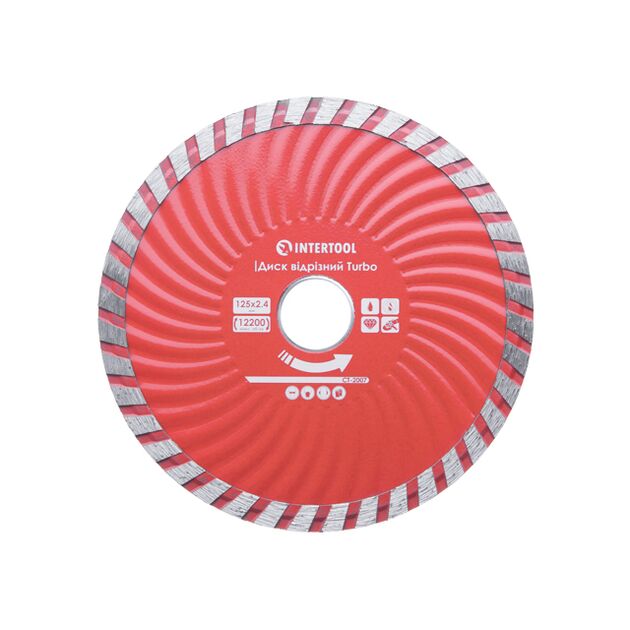 Диск отрезной алмазный TURBO по камню 125 мм INTERTOOL CT-2007, фото  | SNABZHENIE.com.ua
