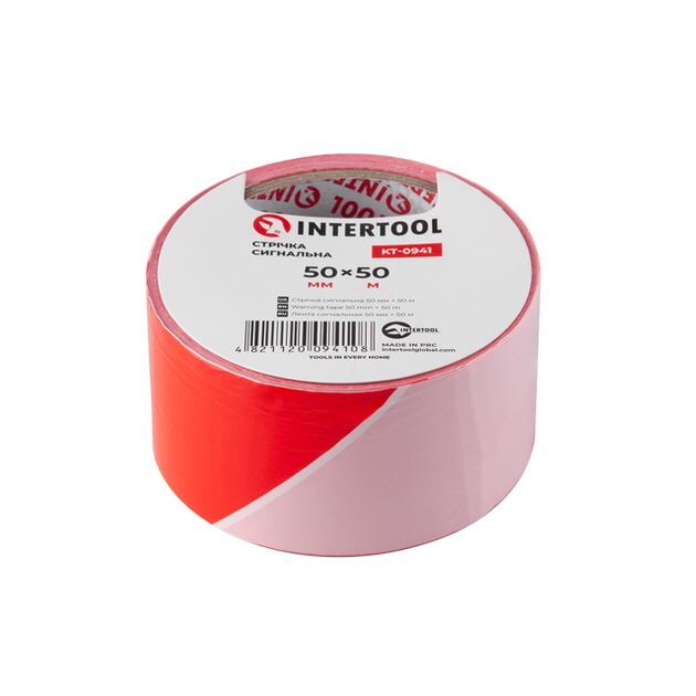 Сигнальная лента 50 мм*50 м INTERTOOL KT-0941, фото , изображение 2 | SNABZHENIE.com.ua