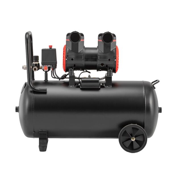 Компресор 50 л, 1.5 кВт, 220 В, 8 aтм, 250 л/хв, 2800 об/хв, безмасляний, 2 циліндра, фото , зображення 3 | SNABZHENIE.com.ua