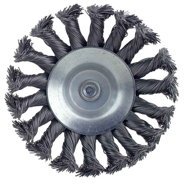 Конусная проволочная щетка 100мм, хвостовик 6мм, SIGMA, фото , изображение 3 | SNABZHENIE.com.ua