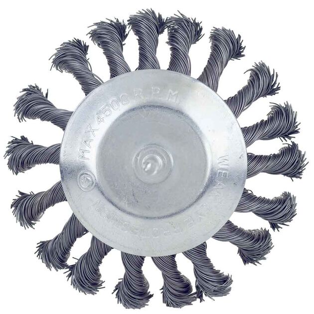 Щетка проволочная конусообразная 115мм, хвостовик 6мм, SIGMA, фото , изображение 3 | SNABZHENIE.com.ua