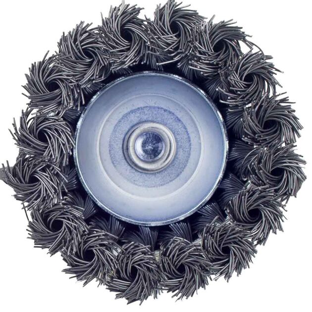 Щетка чашеобразная 75мм, хвостовик 6мм, стальная витая SIGMA, фото , изображение 3 | SNABZHENIE.com.ua