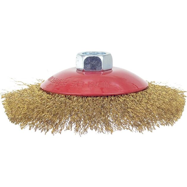 Щітка проволочна конусоподібна 125мм М14*2мм (латуньована) SIGMA (9016121), фото , зображення 2 | SNABZHENIE.com.ua