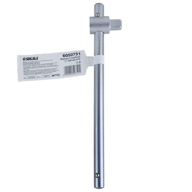 Вороток Т-образний 1/2 250мм CrV mid SIGMA (6050751), фото , зображення 3 | SNABZHENIE.com.ua