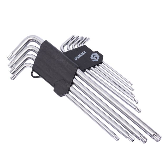 Ключи TORX 9шт T10-T50мм CrV (длинные с отверстием) SIGMA, фото , изображение 2 | SNABZHENIE.com.ua