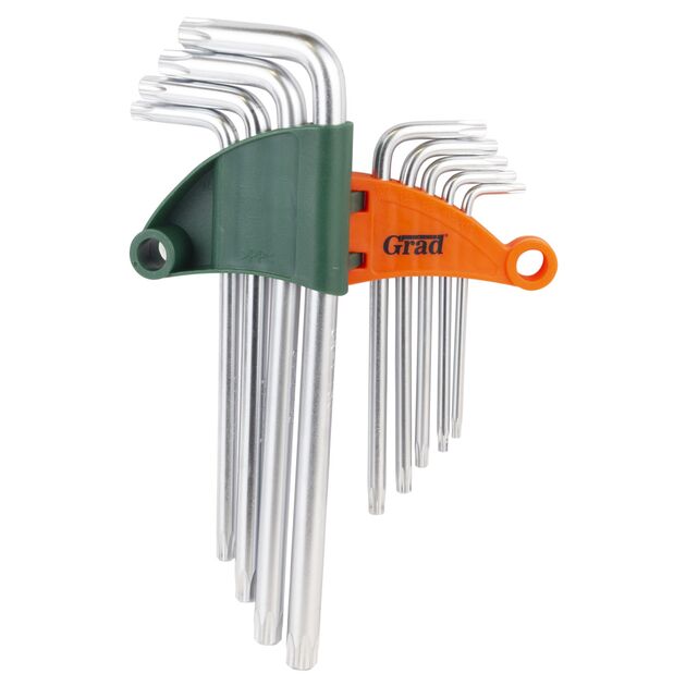 Ключи TORX 9шт T10-T50мм CrV GRAD (средние с отверткой), фото , изображение 3 | SNABZHENIE.com.ua