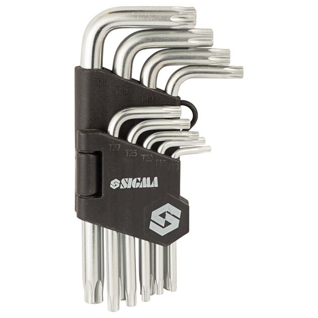 Ключи TORX 9шт T10-T50 мм CrV (короткие) SIGMA (4022211), фото , изображение 2 | SNABZHENIE.com.ua
