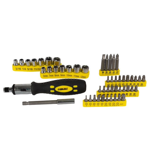Отвертка с насадками и битами 51 шт CrV SIGMA (4002131), фото , изображение 2 | SNABZHENIE.com.ua