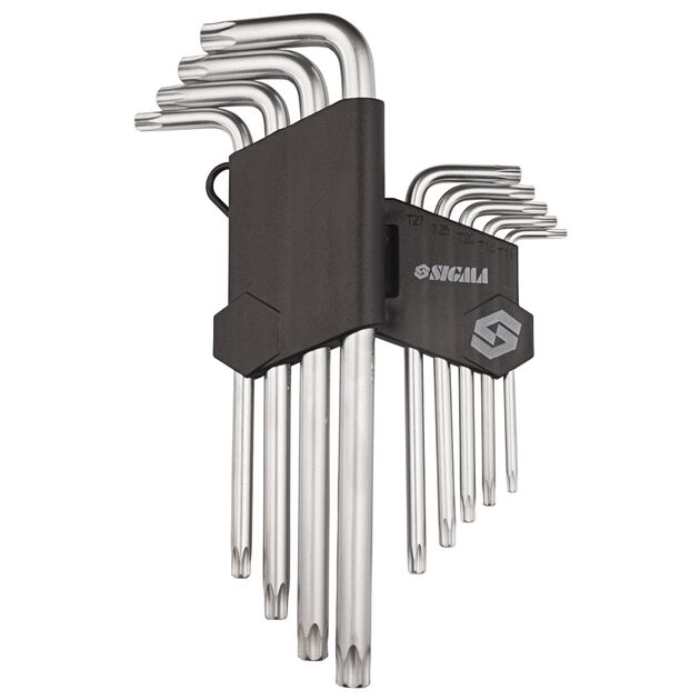 Ключи TORX 9 шт T10-T50 CrV (с отверстием) SIGMA (4022221), фото , изображение 2 | SNABZHENIE.com.ua