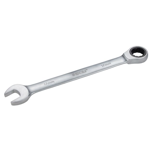 Ключ трещоточный рожково-накидной 17мм CrV SIGMA (6022171), фото , изображение 3 | SNABZHENIE.com.ua