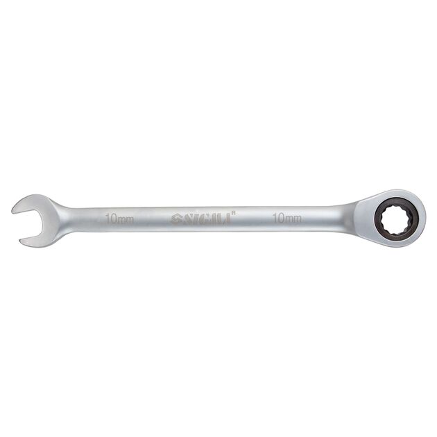 Ключ рожково-накидной трещоточный 10мм CrV satine SIGMA (6022101), фото  | SNABZHENIE.com.ua
