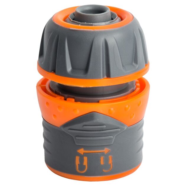 Коннектор 1/2" швидкоз'ємний для шланга 1/2" з замком (ABS+TPR) FLORA (5015464), фото  | SNABZHENIE.com.ua
