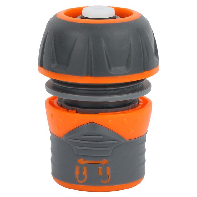 Коннектор 1/2 швидкознімний для шланга 3/4 аквастоп з замком (ABS+TPR) FLORA (5015454), фото  | SNABZHENIE.com.ua