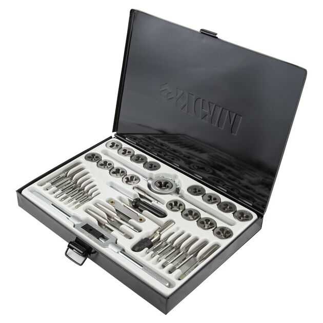 Набор плашек и метчиков 40 предметов в металлическом кейсе SIGMA, фото , изображение 3 | SNABZHENIE.com.ua