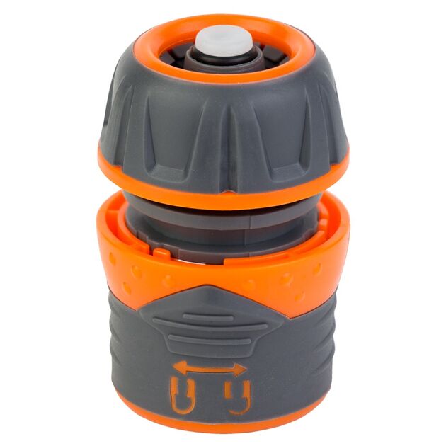 Коннектор 1/2 швидкознімний для шланга 1/2 аквастоп з замком (ABS+TPR) FLORA (5015434), фото , зображення 2 | SNABZHENIE.com.ua