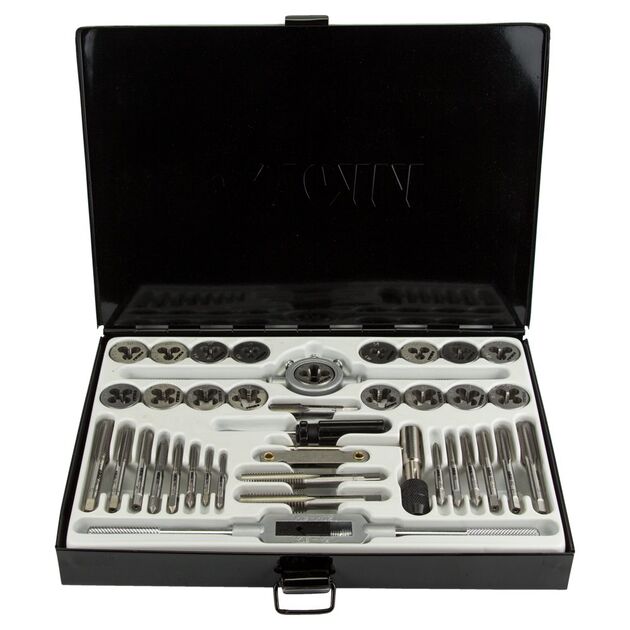 Набор плашек и метчиков 40 предметов в металлическом кейсе SIGMA, фото  | SNABZHENIE.com.ua