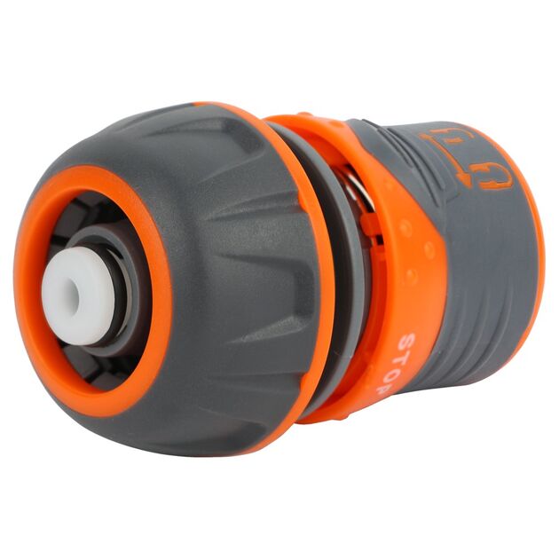 Коннектор 1/2 швидкознімний для шланга 3/4 аквастоп з замком (ABS+TPR) FLORA (5015454), фото , зображення 3 | SNABZHENIE.com.ua